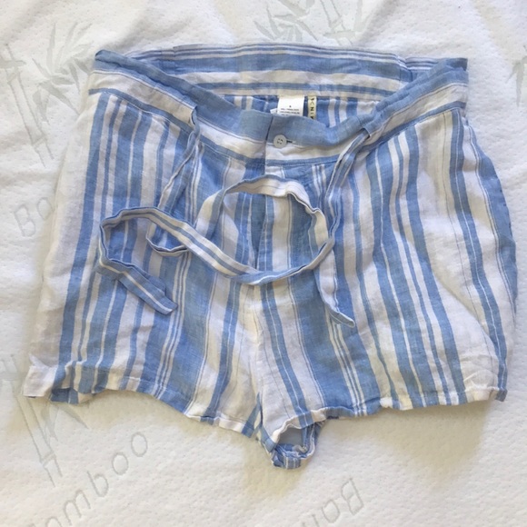Vitamin A linen blue and white striped shorts - Picture 1 of 5